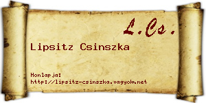 Lipsitz Csinszka névjegykártya